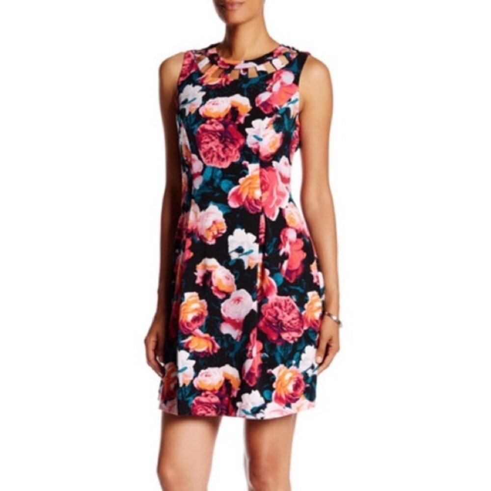 ELIZA J Floral Cutout Mini Dress